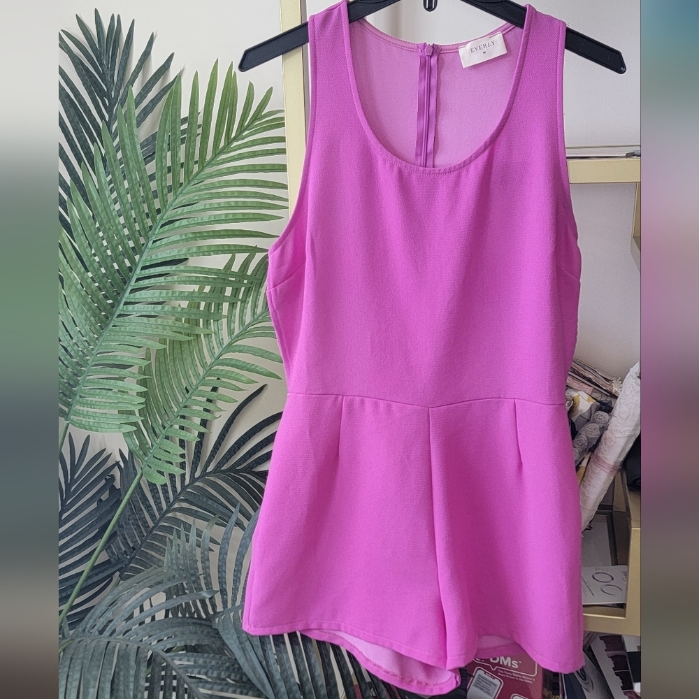 Everly Pink Purple Romper - Size Medium